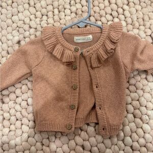 Quincy Mae Kids Ruffle Sweater - Tan